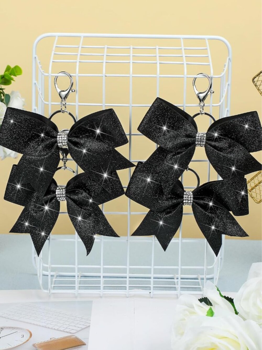 Cheer Bow Keychain Bulk Rhinestone - Picture 4 of 7